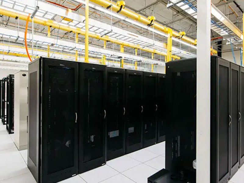 Server racks inside the Tampa, FL datacenter